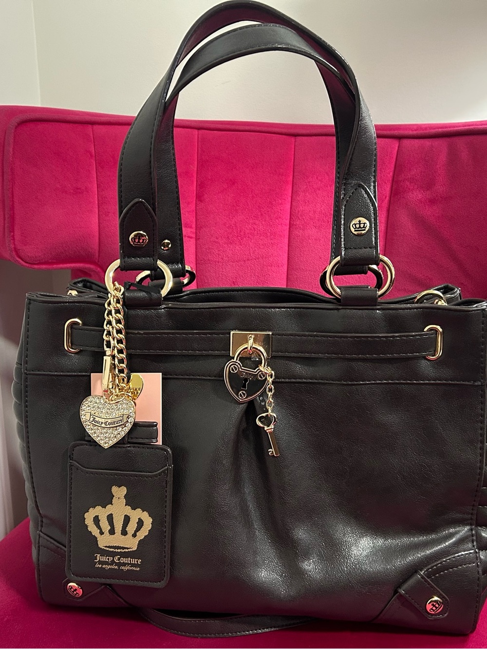 Juicy Couture Chocolate Satchel Tote Bag